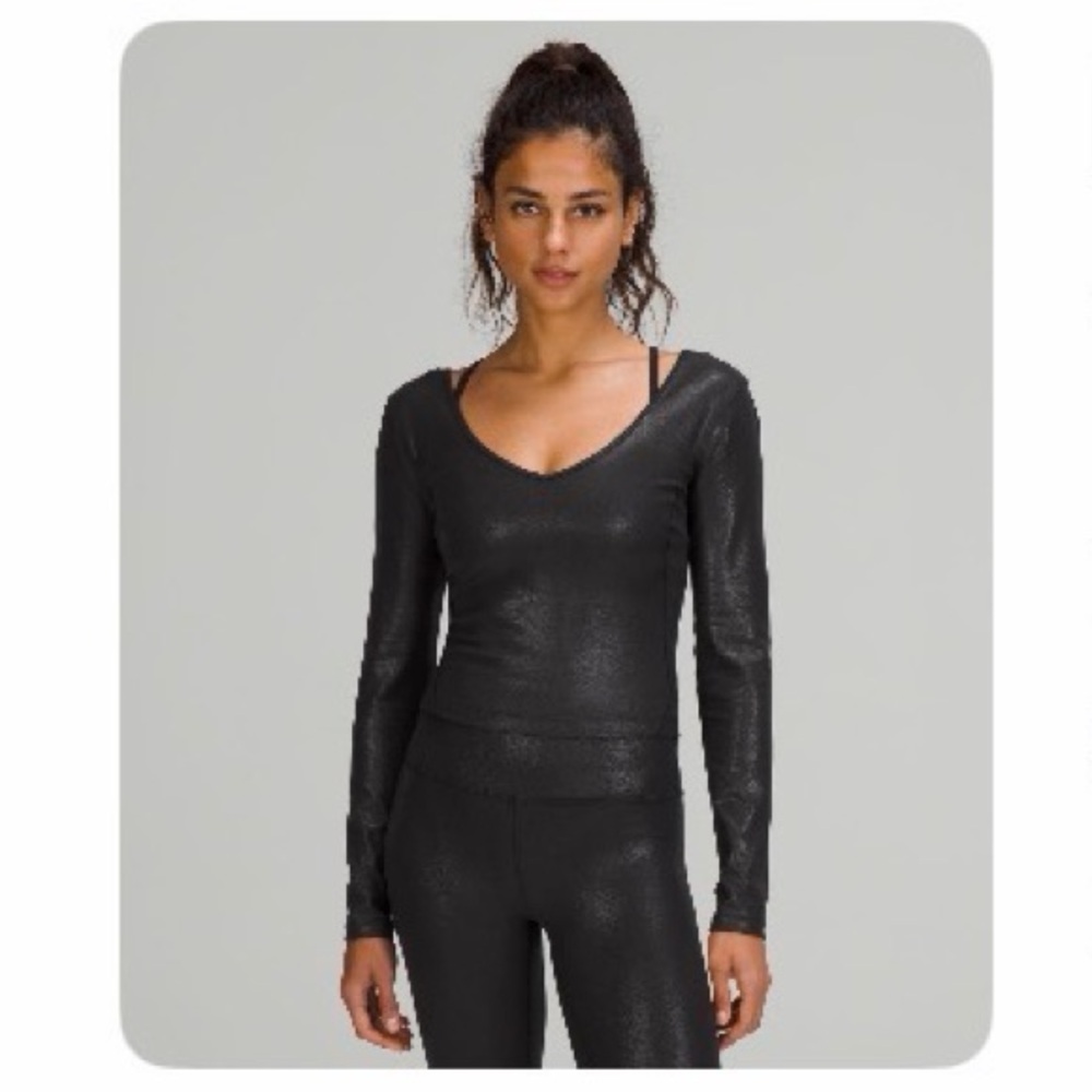 Lululemon align radiate foil longsleeve crop top size 6